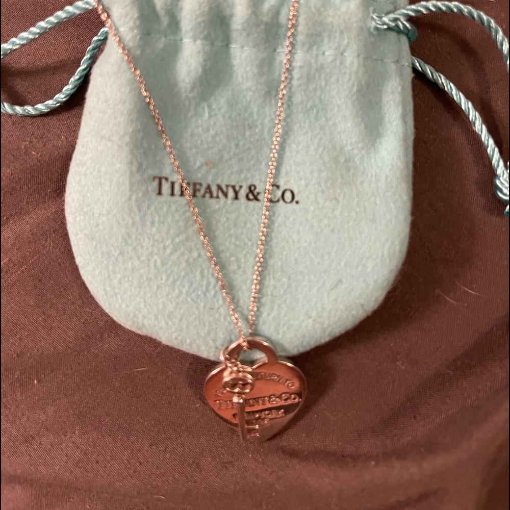 Tiffany and co sterling silver heart necklace